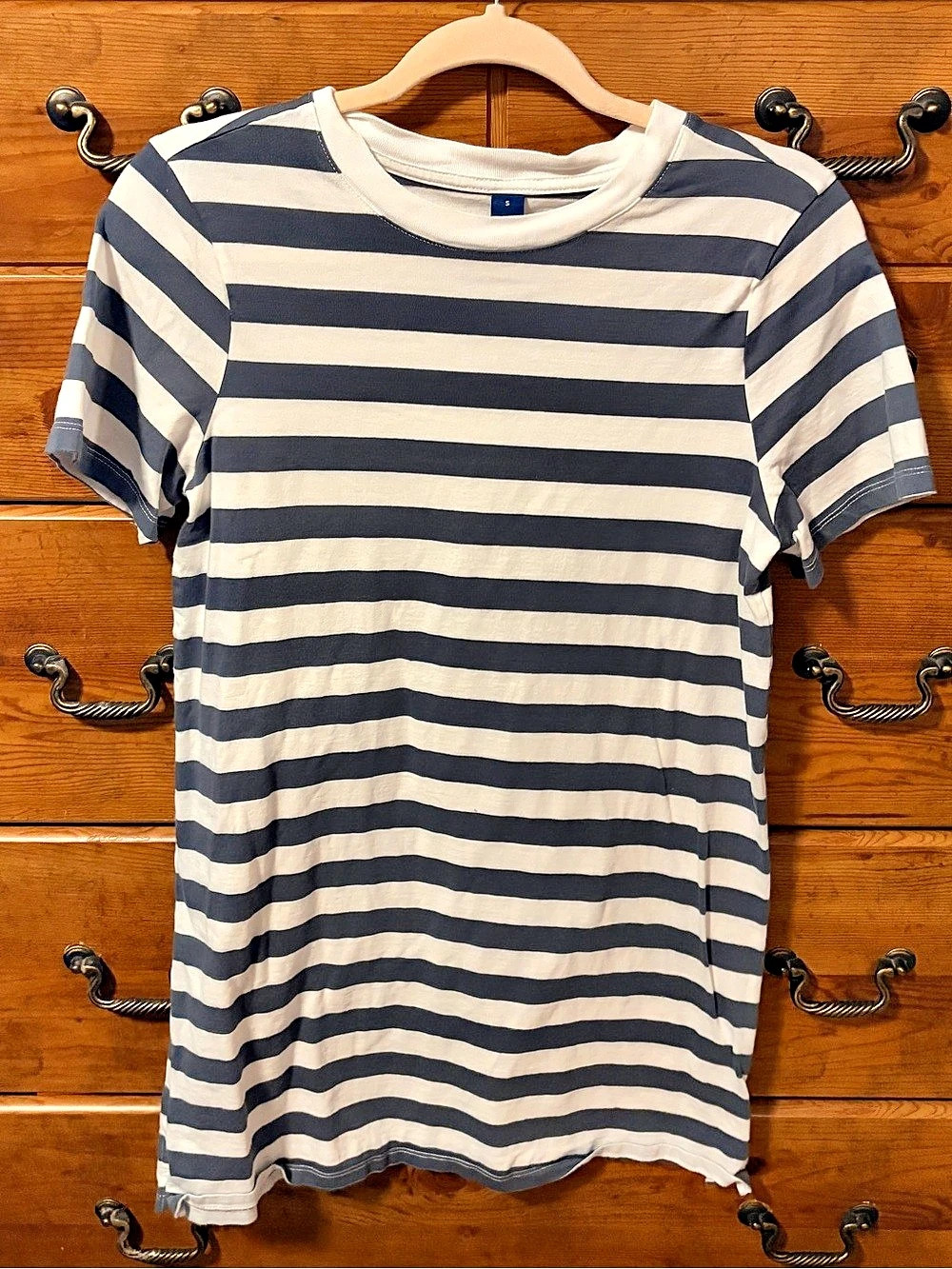 Old Navy Vintage Crew-Neck Striped T-Shirt dress Grey & White